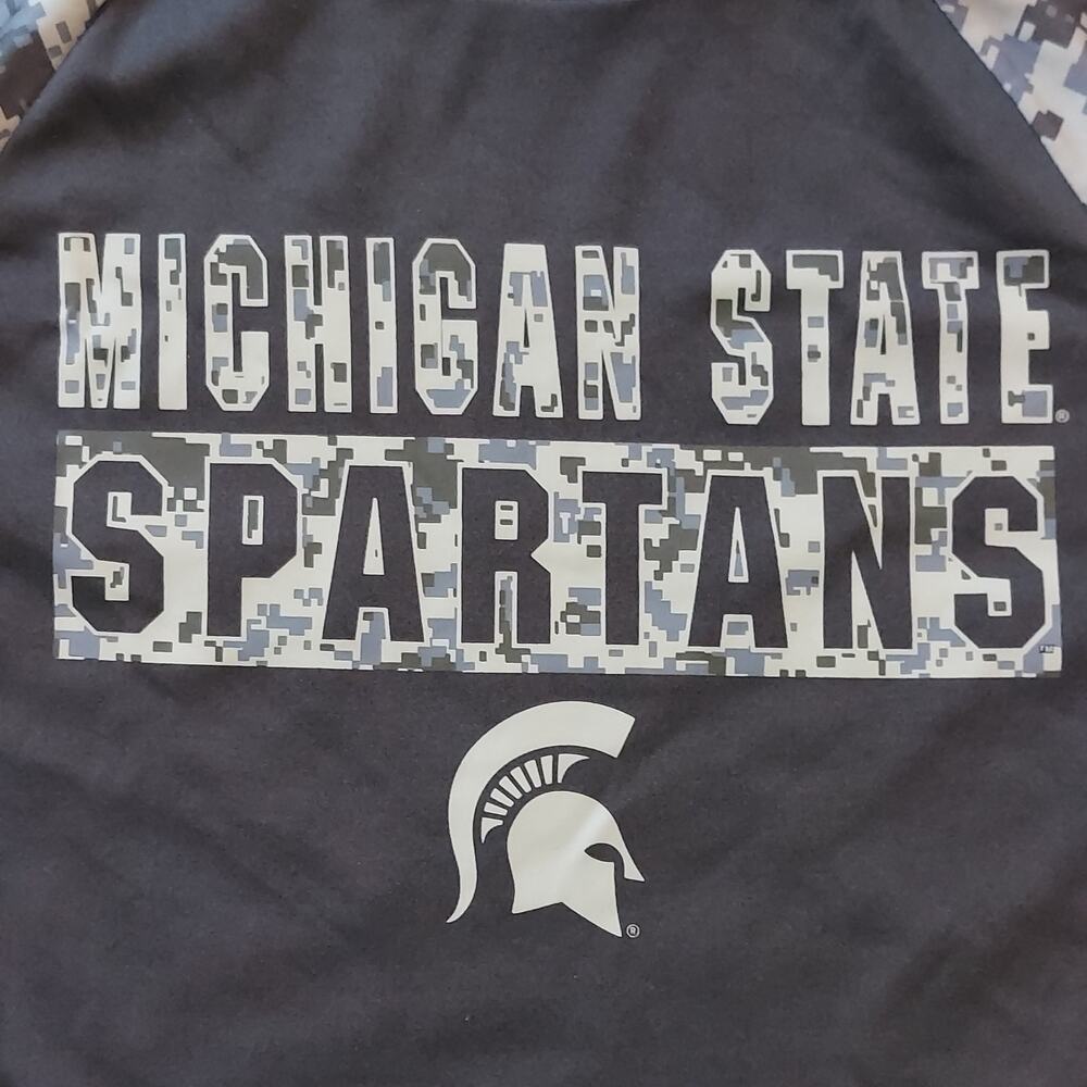 Michigan State Spartans Shirt Mens Large Operation Hat Trick Camo Flag SS Tee
